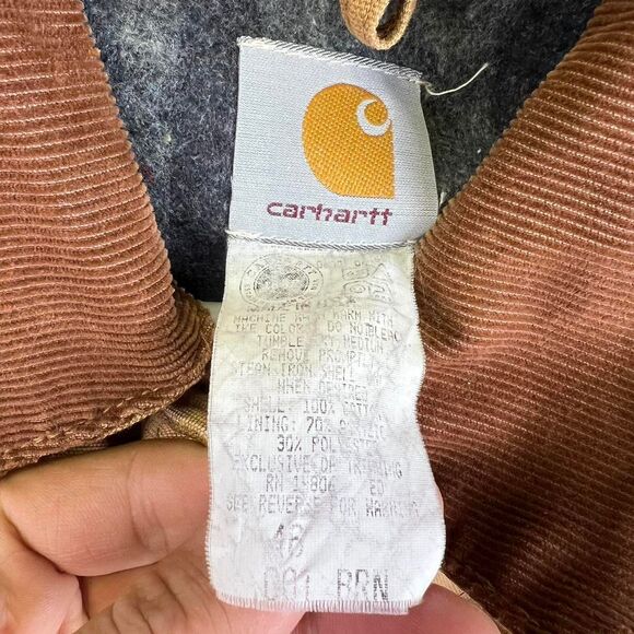 Vintage Carhartt 001 BRN Blanket Lined Jacket Size 46 Regular Brown Tan Pockets - Picture 6 of 6